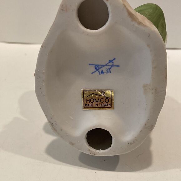 Vintage Homco Porcelain Asian Woman Figuurine Sitting On A Mat 1431 - Picture 5 of 5